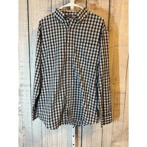 Wrangler Riata Men’s Medium Button Down Shirt Western Cowboy Black Plaid